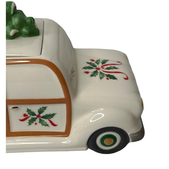 Lenox Holiday Vintage Style Station Wagon Cookie Jar w/Santa & Xmas Tree New - Picture 3 of 12